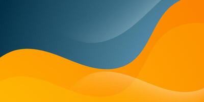 Abstract colorful blue and orange wave simple background. Trendy banner wave shapes pattern design. vector