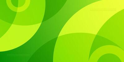 Abstract colorful green overlap circle background. Trendy shapes color pattern design. Simple banner background. vector