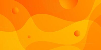 Abstract colorful orange wave fluid background. Trendy background with wave fluid and circle shapes pattern. vector