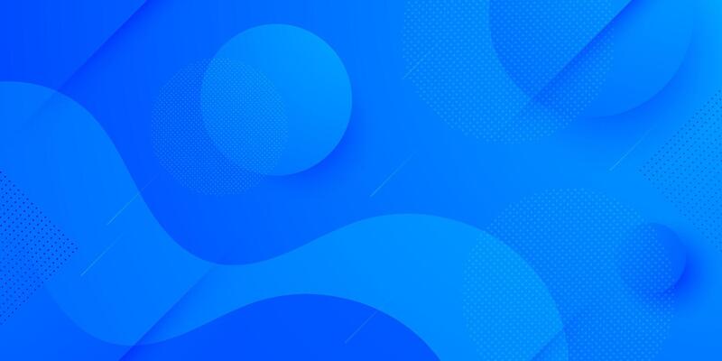 Abstract colorful blue geometric background. Dynamic wave and circle color pattern.