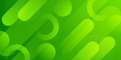 Abstract colorful green dynamic background. Simple overlap circle shapes pattern design. vector