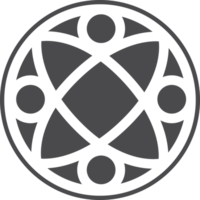 Gothic rose window with medieval ornament. Silhouette of cathedral circle rosette. Christian architecture element with stained glass. Radial frame. png