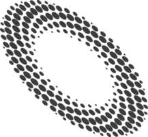 abstrato pontilhado volta com espiral padronizar. circular gráfico. redemoinho círculo forma com meio-tom efeito. geométrico concêntrico redemoinho radial elemento. png