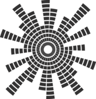 Sound music circular wave. Radial audio equalizer. Round abstract graphic of voice and echo. Frequency geometric bar png