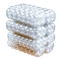 Stacked Transparent Bubble Wrap for Packaging and Protection in Shipping Processes png