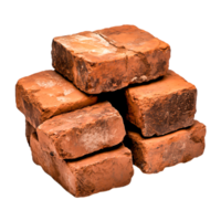 Pile of Rustic Red Clay Bricks for Constructind Landscape Projects png