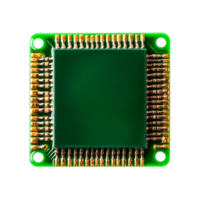 High-Resolution closeup of a Computer Microprocessor Chip Clear Background png