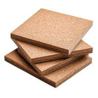 Stack of Smooth Natural Cork Sheets for Crafting and Home Decor Projects png
