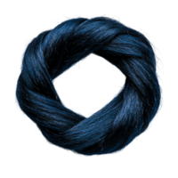 Blue Twisted Hair Strand in Circular Shape Dark Background for Creative Use png