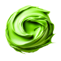 Vivid Green Swirl of Paint in a Spiraling Design with Smooth Texture and Glossy Finish png