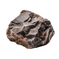Dark Rough Stone Fragment with Irregular Surface and Sharp Edges png