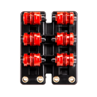 Electrical Connector Block with Red Terminals for Safe Wiring and Connections png