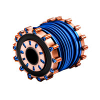 Detailed Illustration of a High-Tech Electric Motor Component with Vibrant Colors png