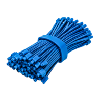 Bundle of Blue Electrical Wires with Connectors for Various Wiring Projects png