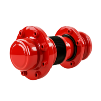 Bright Red Industrial Valve Component for Mechanical Engineering Applications png