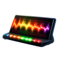 Colorful Sound Wave Display with Buttons for Audio Visual Representation png