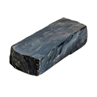 A Glossy Piece of Natural Black Rock with Sharp Edges and Smooth Surface Texture png