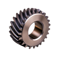 closeup View of a Precision Engineered Steel Gear with Shiny Metal Finish png