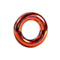 Glossy Red Metallic Torus Shape with Smooth Curves and Reflective Surface png