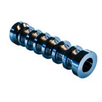 Shiny Metal Bolt with Threads and Hexagonal Head Neutral Background png