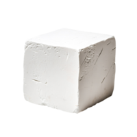White Cube of Clay for Sculpting and Creative Art Projects in Studio Environment png