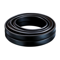 Black Coiled Rubber Bands for Office and Craft Use png