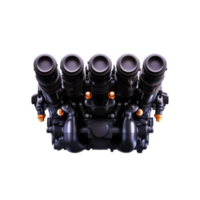 High-Performance V8 Engine Structure with Detailed Components and Accessories png