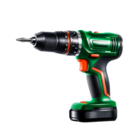 Green Cordless Power Drill with Battery on for DIY and Construction Projects png
