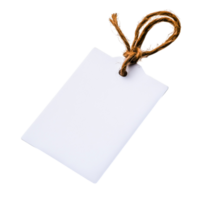 Blank Label Tag with Twine for Crafting and Product Labeling on png