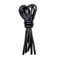 Black Rubber Cord Tied in Knot with Loose Ends Dark Background for Design Projects png