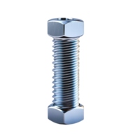 Detailed closeup of a Bright Metal Bolt with a Hexagonal Head and Threaded Body png