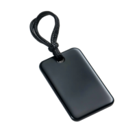 Simple Black Tag with String for Labeling Items and Organizing Belongings png