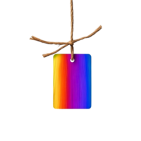 Colorful Gradient Tag with Twine Hanging for Creative Labeling and Decoration Use png