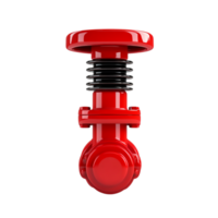 Bright Red Mechanical Part with Spring Design on png
