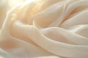 Elegant macro image of a smooth, lightweight textile surface gently illuminated by natural, even light for a calm and dreamy visual effect photo