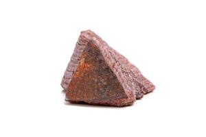 Macro mineral stone Bull eye, tiger's eye. in the breed on a white background photo
