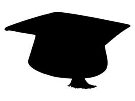 Silhouette of a graduation cap isolated on a white background symbolizing education and success vector