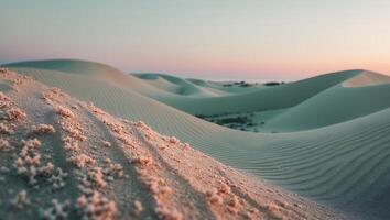 Sand Dunes Landscape at Sunset with Rolling Hills and Textured Foreground photo