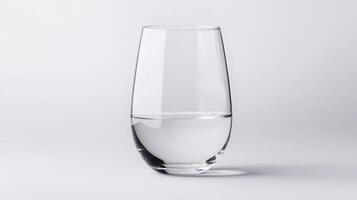 Serene, pure crystal water from gentle rain. Clear glass of water on a minimalistic background. photo
