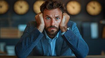 focused worker using productivity timer on desk, photo