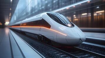 Infographic map displaying the global network of high-speed rail lines, sleek and modern layout photo
