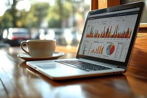 Startup MVP dashboard with metrics on traction, CAC, LTV, and churn rate photo