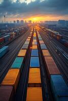 Supply chain analytics with delivery paths, pie charts and bottleneck alerts photo