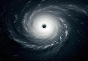 Stunning satellite view of a powerful hurricane, capturing nature's raw intensity. photo