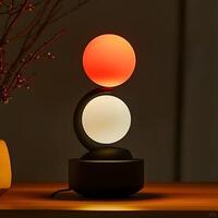 Illuminated Spheres A Harmonious Balance of Light and Design Modern Table Lamp Radiating Warmth and Serenity Home Decor Accent Piece Stylish Lighting Fixture photo