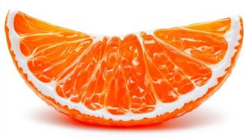 Vibrant Orange Slice on White Background Closeup photo