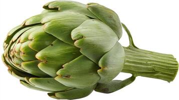 Bright Green Artichoke Closeup Studio Shot photo