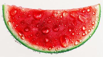 Bright Red Watermelon Slice Isolated on White Background photo
