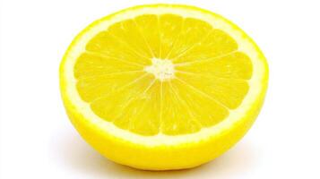 Close Up of a Juicy Yellow Grapefruit Half on White Background photo