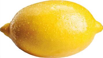 Close Up of a Fresh Yellow Lemon Isolated on White Background photo